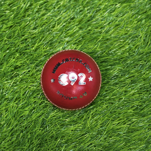 C92 Red Leather Cricket Ball – A Plus Grade - C92